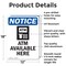 Signmission Atm Available Here, 12 in W x Rectangle, Aluminum OS-2PACK-NS-A-1218-V-10180 - alternate 7